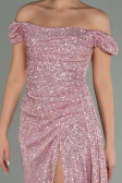 Robe de Soirée Longue Squameuse Poudre ABU2987
