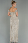 Robe de Soirée Longue Squameuse Vison ABU2987