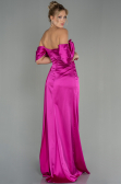 Robe De Soirée Satin Longue Fushia ABU2661
