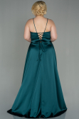 Robe de Soirée Grande Taille Longue Satin Émeraude ABU3020