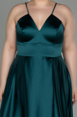 Robe de Soirée Grande Taille Longue Satin Émeraude ABU3020