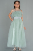 Robe de Soirée Enfants Longue Turquoise ABU3032