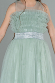 Robe de Soirée Enfants Longue Turquoise ABU3032