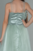Robe de Soirée Enfants Longue Turquoise ABU3032