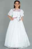 Robe de Soirée Enfants Devant Court Dos Long Blanc ABO103