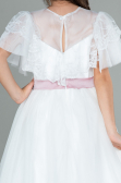 Robe de Soirée Enfants Devant Court Dos Long Blanc ABO103