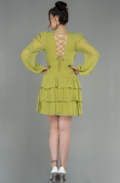 Robe de Ceremonie Mousseline Mini Pistache vert ABK959