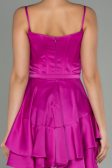Robe de Cérémonie Courte Satin Fushia ABK1691