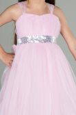 Robe de Soirée Enfants Longue Rose ABU3031