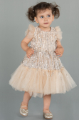 Robe de Soirée Enfants Midi Squameuse Or ABK1718