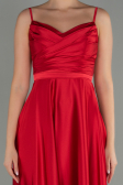 Robe de Soirée Longue Satin Rouge ABU1601