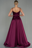 Robe de Soirée Longue Satin Prune ABU1601