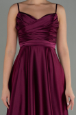 Robe de Soirée Longue Satin Prune ABU1601