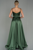 Robe De Soirée Satin Longue Vert Huile ABU1601