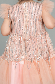 Robe de Soirée Enfants Midi Squameuse Saumon ABK1718