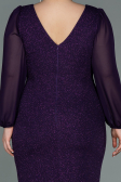 Robe Grande Taille Midi Violet ABK1726