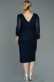 Robe Grande Taille Midi Bleu Marine ABK1726