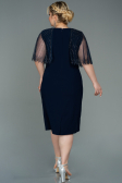Robe De Soirée Grande Taille Midi Bleu Marine ABK1662