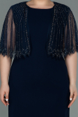 Robe De Soirée Grande Taille Midi Bleu Marine ABK1662