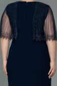 Robe De Soirée Grande Taille Midi Bleu Marine ABK1662