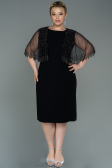 Robe De Soirée Grande Taille Midi Noir ABK1662
