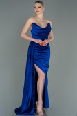 Robe Grande Taille Midi Mousseline Bleu Saxe ABU1724