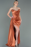 Robe Grande Taille Midi Mousseline Saumon ABU1724