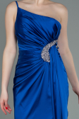 Robe de Fiançaille Longue Satin Bleu Saxe ABU3088