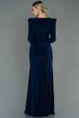 Robe De Soirée Longue Bleu Marine ABU2804