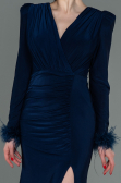 Robe De Soirée Longue Bleu Marine ABU2804
