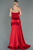 Robe de Soirée Longue Satin Rouge ABU3091