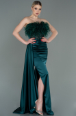 Robe de Soirée Longue Satin Émeraude ABU3091