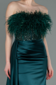 Robe de Soirée Longue Satin Émeraude ABU3091
