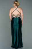 Robe de Soirée Grande Taille Longue Satin Émeraude ABU3053