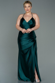 Robe de Soirée Grande Taille Longue Satin Émeraude ABU3053