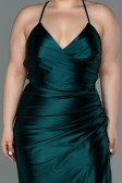 Robe de Soirée Grande Taille Longue Satin Émeraude ABU3053