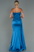 Robe De Soirée Satin Longue Indigo ABU2618
