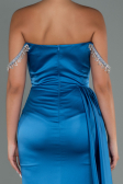 Robe De Soirée Satin Longue Indigo ABU2618