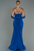 Robe de Soirée Longue Bleu Saxe ABU3101