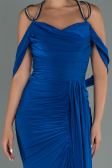 Robe de Soirée Longue Bleu Saxe ABU3101