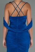 Robe de Soirée Longue Bleu Saxe ABU3101