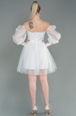 Robe de Cérémonie Courte Blanc ABK1745