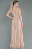 Robe De Cérémonie Mousseline Beige ABT075
