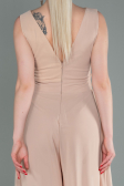 Robe De Cérémonie Mousseline Beige ABT075