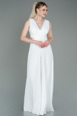 Robe De Cérémonie Mousseline Blanc ABT075