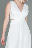 Robe De Cérémonie Mousseline Blanc ABT075