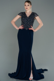 Robe Queue de Poisson Longue Bleu Marine ABU3102