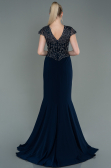 Robe Queue de Poisson Longue Bleu Marine ABU3102