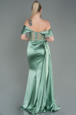 Robe De Soirée Satin Longue Turquoise ABU2087