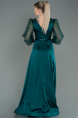 Robe de Soirée Longue Satin Émeraude ABU2830
